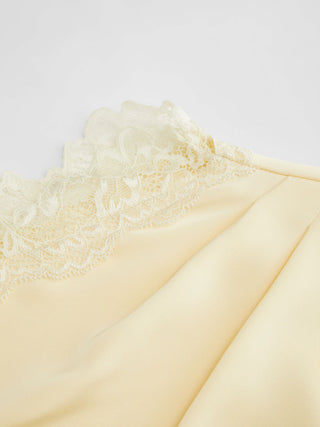 Satin Lace Trim Split Mermaid Maxi Dress
