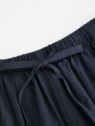 Cotton Mid Rise Drawstring Oversized Bermuda Shorts