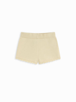 Knit Boat Neck Cloak Top & Lettuce Trim Shorts Set