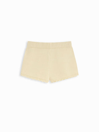 Knit Boat Neck Cloak Top & Lettuce Trim Shorts Set
