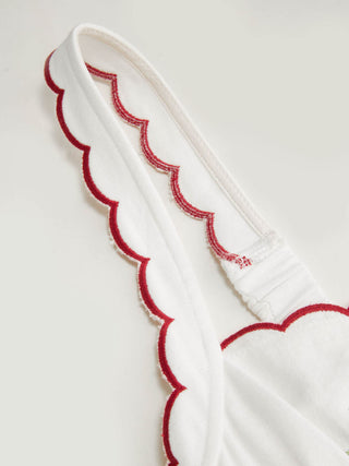 Linen-blend Square Neck Fruit Embroidery Flared Maxi Dress