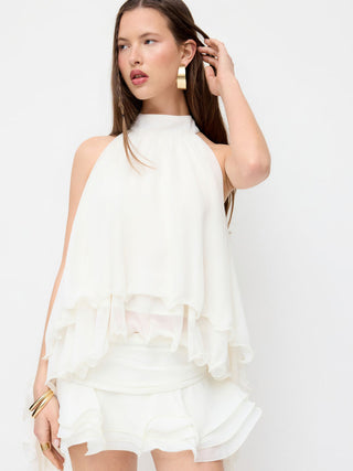 Chiffon Low Rise Ruffle Hem Layered Mini Skort