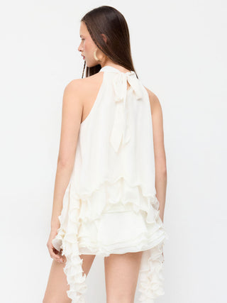 Chiffon Low Rise Ruffle Hem Layered Mini Skort