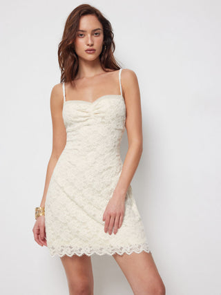 Lace Sweetheart Ruched A-line Mini Dress