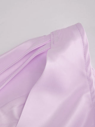 Satin Asymmetrical Neck Backless Maxi Dress