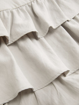 Low Rise Ruffled Metal Detail Layered Mini Skort