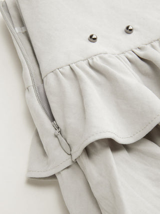 Low Rise Ruffled Metal Detail Layered Mini Skort