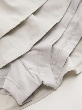 Low Rise Ruffled Metal Detail Layered Mini Skort