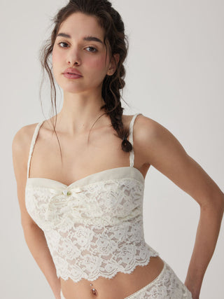 Lace Sweetheart Crop Top & Low Rise Shorts Loungewear Set