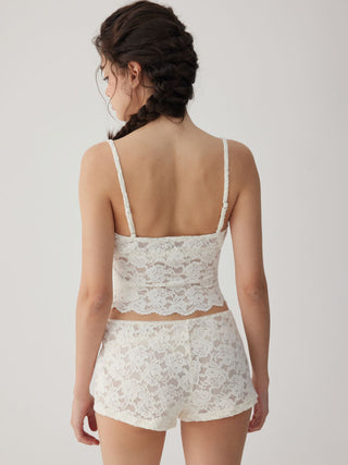 Lace Sweetheart Crop Top & Low Rise Shorts Loungewear Set