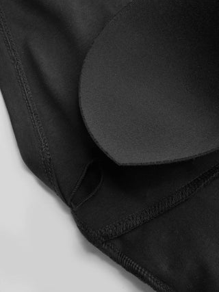 Cotton-blend Scoop Neck Halter Crop Top