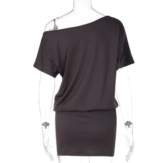 Short sleeve irregular button applique mini dress  | Festival Outfits Women