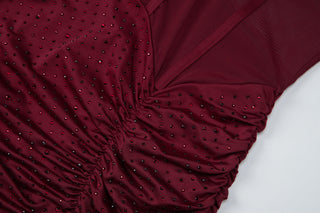 Ruched sweetheart neck beaded tube mini dress  | Festival Outfits Women