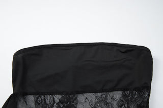 Irregular lace backless solid tube maxi dress  | Festival Outfits Women