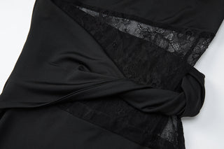 Irregular lace backless solid tube maxi dress  | Festival Outfits Women