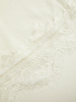 Chiffon Lace Trim Puff Sleeve Oversized Blouse