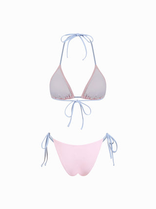 Floral Halter Neckline Tie Side Triangle Bikini Set With Cover Up Shorts