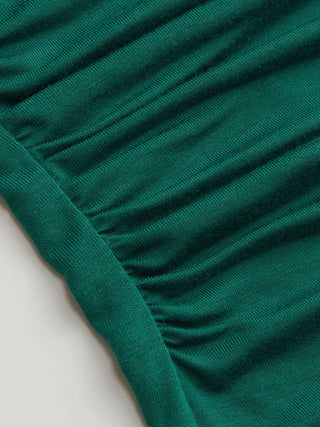 Jersey Raglan Sleeve Drawstring Scoop Neck Metallic Decor Tee For Daily Casual Vacation