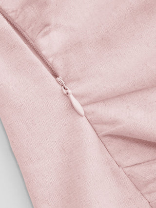 Linen-blend Boat Neckline Solid Bowknot Tank Top