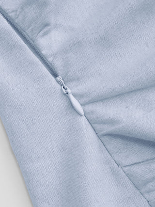 Linen-blend Boat Neckline Solid Bowknot Tank Top