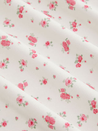 Cotton-blend Floral Round Neck Short Sleeve Tee