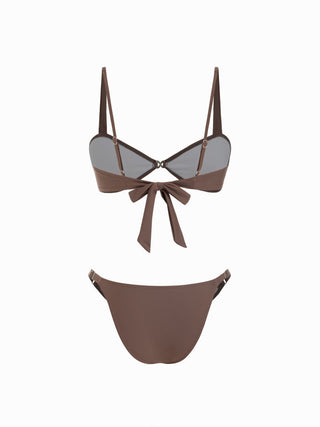 High Stretch Sweetheart Bracelet Bikini Set With Metal Detail