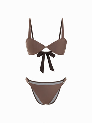 High Stretch Sweetheart Bracelet Bikini Set With Metal Detail