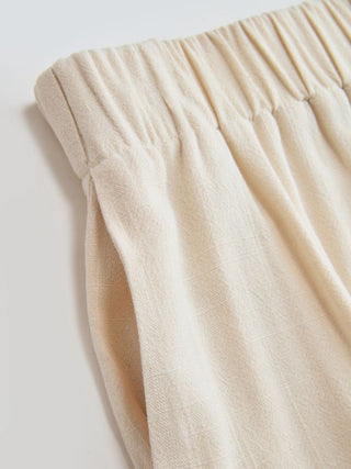 Linen-blend Asymmetrical Cami Top & Mid Rise Wide Leg Oversized Trousers Set