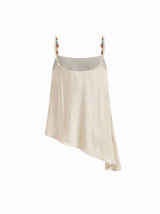 Linen-blend Asymmetrical Cami Top & Mid Rise Wide Leg Oversized Trousers Set