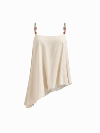 Linen-blend Asymmetrical Cami Top & Mid Rise Wide Leg Oversized Trousers Set