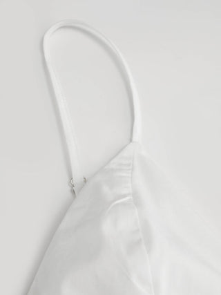 Cotton V-neck A-line Midi Dress