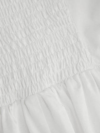 Cotton V-neck A-line Midi Dress