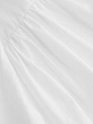 Cotton V-neck A-line Midi Dress