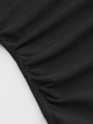 Cotton-blend Ruched Short Sleeve Tee