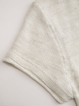 Linen-blend Henley Neck Short Sleeve Top