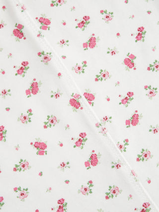Cotton-blend Floral Scoop Neck Crop Tank Top