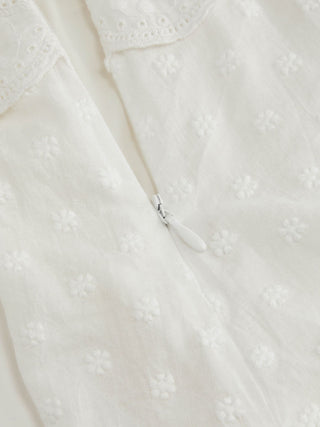 Woven Cotton Jacquard Mid Rise Embroidery A-line Midi Skirt For Daily Casual