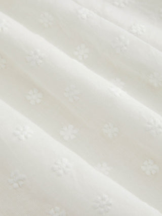 Woven Cotton Jacquard Mid Rise Embroidery A-line Midi Skirt For Daily Casual