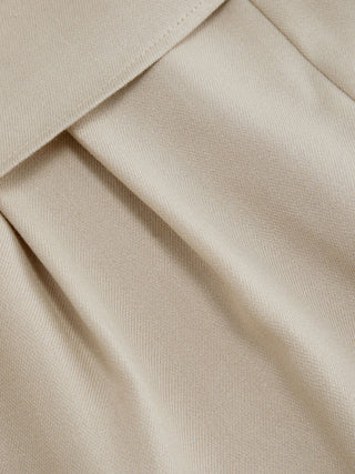 Linen-blend Linen-blend Low Rise Wrap Waist Wide Leg Trousers For Work