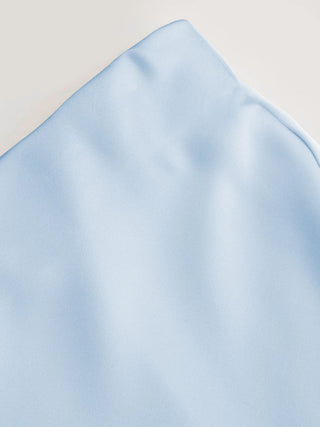 Satin Mid Rise Ruffle Bias Maxi Skirt