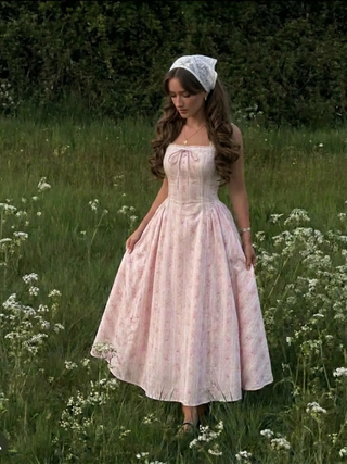 Cotton-blend Sculptural Sweetheart Ditsy Floral Lace Up Ruffled Maxi Dress