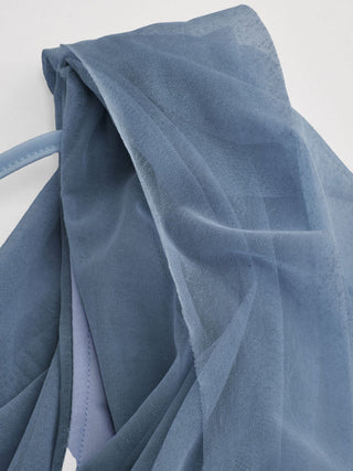 Cowl Neck Solid Ruffle Hem Ruched Maxi Dress