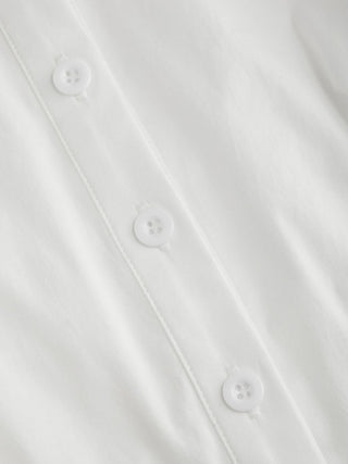 Cotton-blend Rolled Cuff Sleeve Banded Hem Shirt