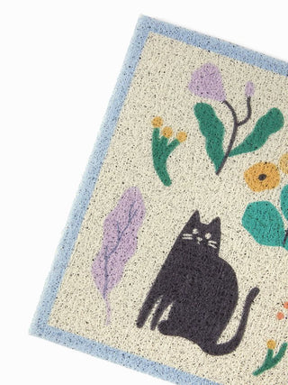 FLORAL & CAT DOOR MAT