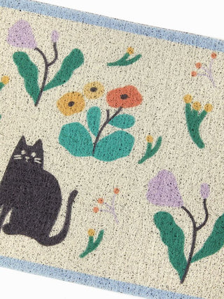 FLORAL & CAT DOOR MAT