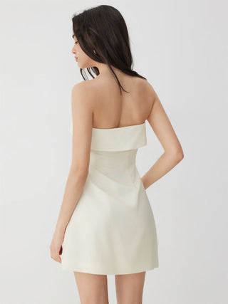 Satin Satin Floral Strapless A-line Mini Dress For Daily Casual Vacation
