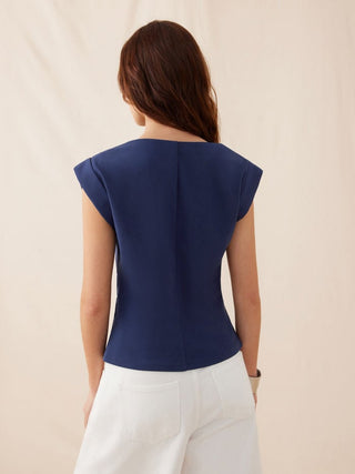 Jersey Boat Neck Ruched Crop Top