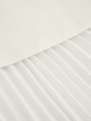 Boat Neck Pleated A-line Mini Dress