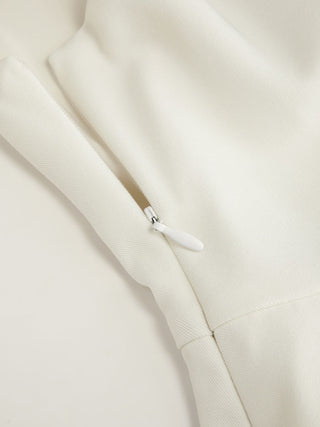 Boat Neck Pleated A-line Mini Dress