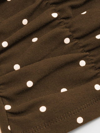 Cotton Polka Dot Halter Neck Ruched Tie Back Top